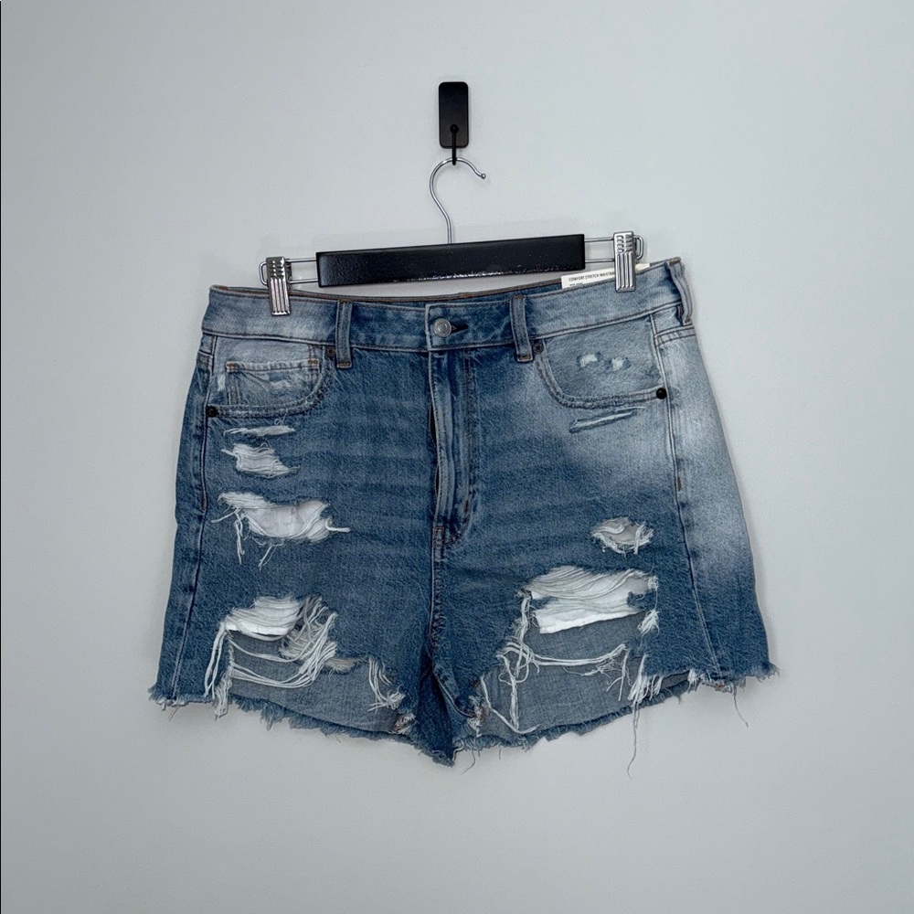 American Eagle Outfitters Blue Distressed Jean Shorts